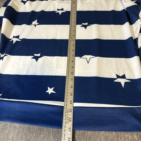 Unbranded Womens Blue White Striped Crew Neck 3/4 Sleeve Top‎ Sz L Patriotic - Picture 9 of 10